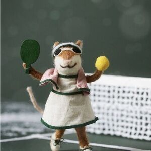 NEW Anthropologie Hobbies Handmade Felt Ornament Pickleball Player
